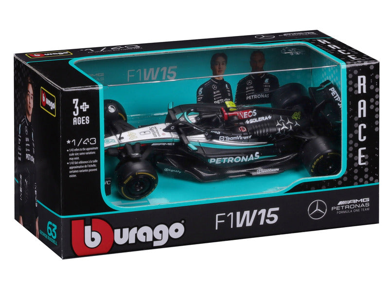 Mașină de model Mercedes, Burago, Lewis Hamilton, Nr. 44, scara 1:43, F1W15