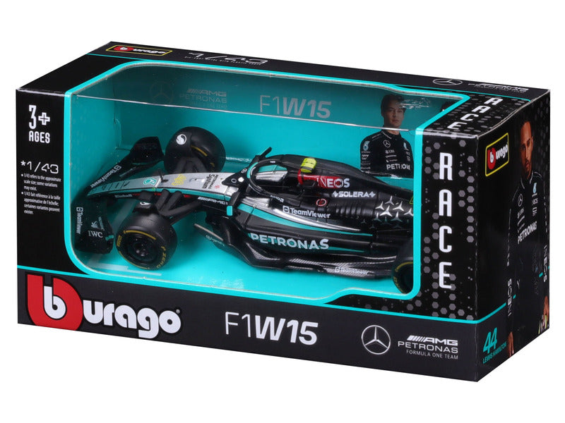 Mașină de model Mercedes, Burago, Lewis Hamilton, Nr. 44, scara 1:43, F1W15