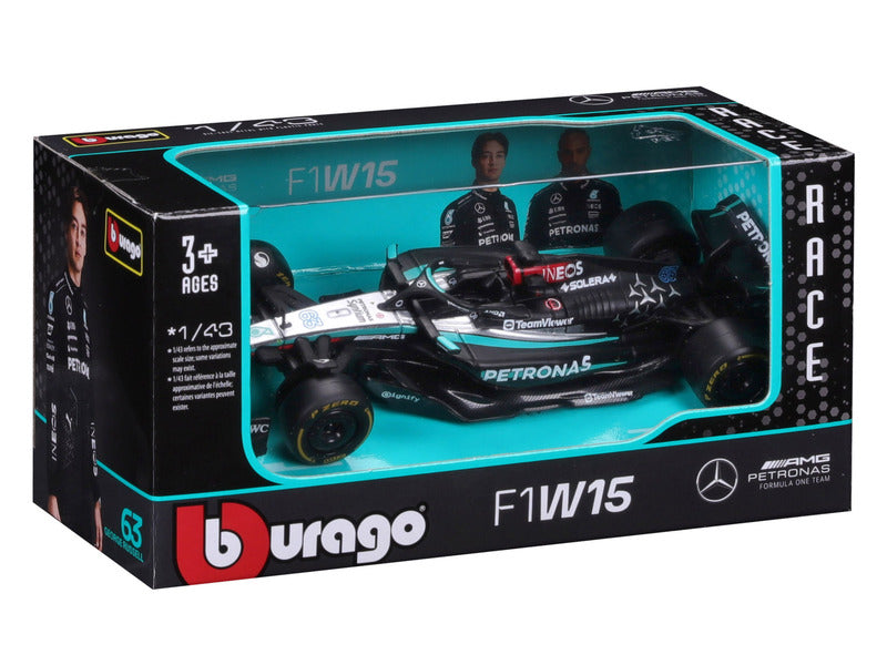 Mercedes mașină-model, bburago, George Russell, #63, 1:43, F1W15