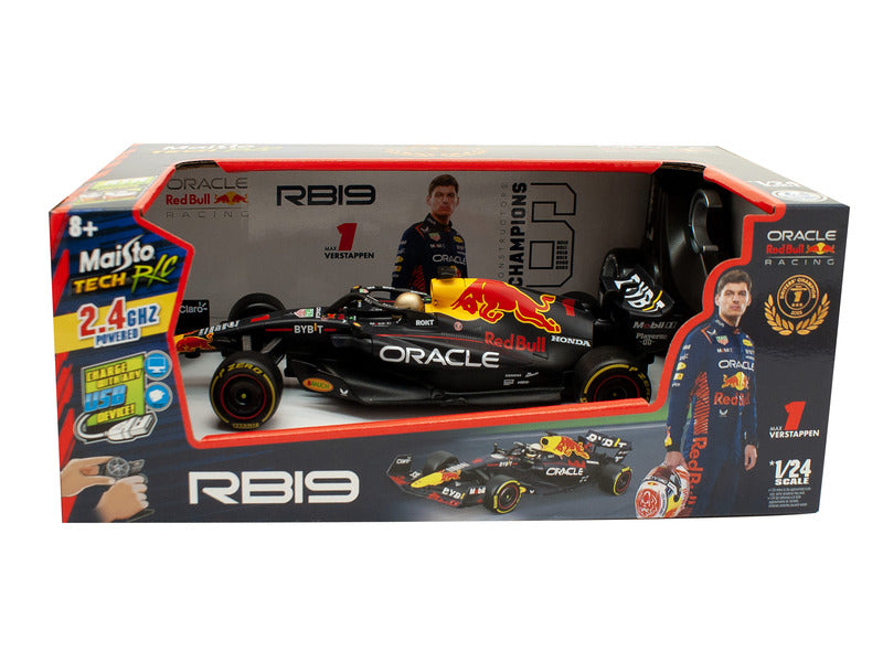 Mașină RC Red Bull Racing, BBurago, Max Verstappen, Nr. 1, scară 1:24, RB19