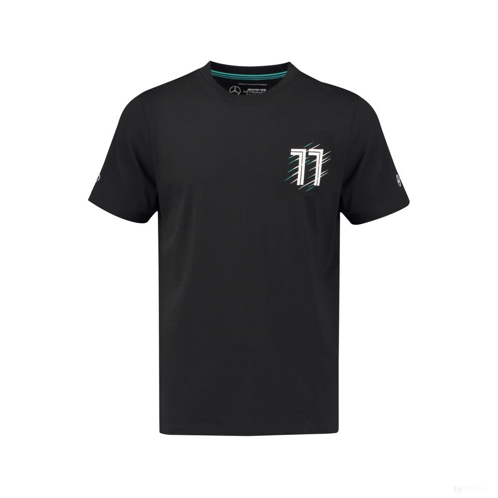 Tricou de Barbat Mercedes Valtteri Bottas, Valtteri 77, Negru, 2018 - FansBRANDS®