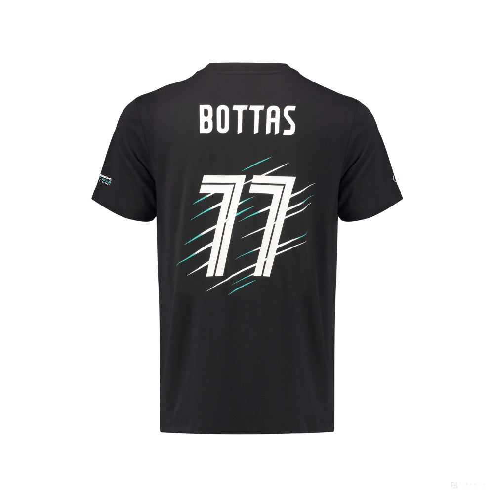 Tricou de Barbat Mercedes Valtteri Bottas, Valtteri 77, Negru, 2018 - FansBRANDS®