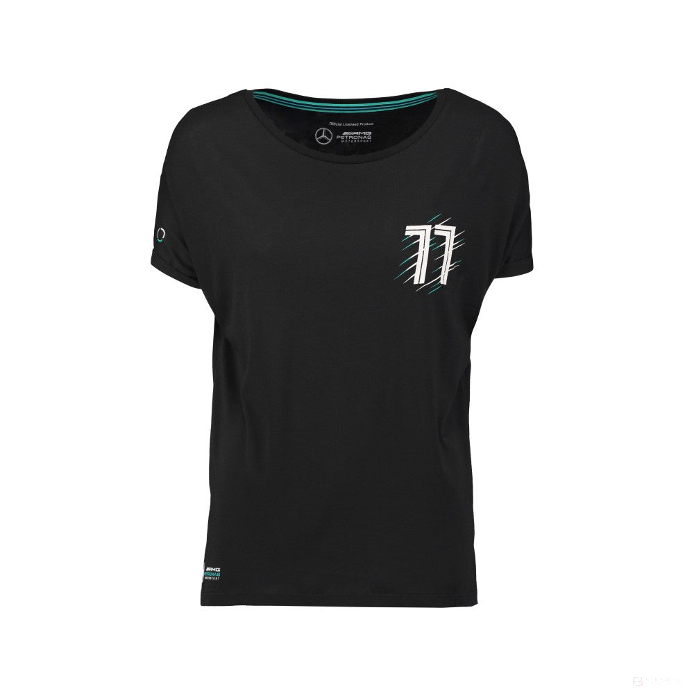 Tricou de Dama Mercedes Valtteri Bottas, Valtteri 77, Negru, 2018 - FansBRANDS®