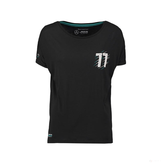 Tricou de Dama Mercedes Valtteri Bottas, Valtteri 77, Negru, 2018 - FansBRANDS®