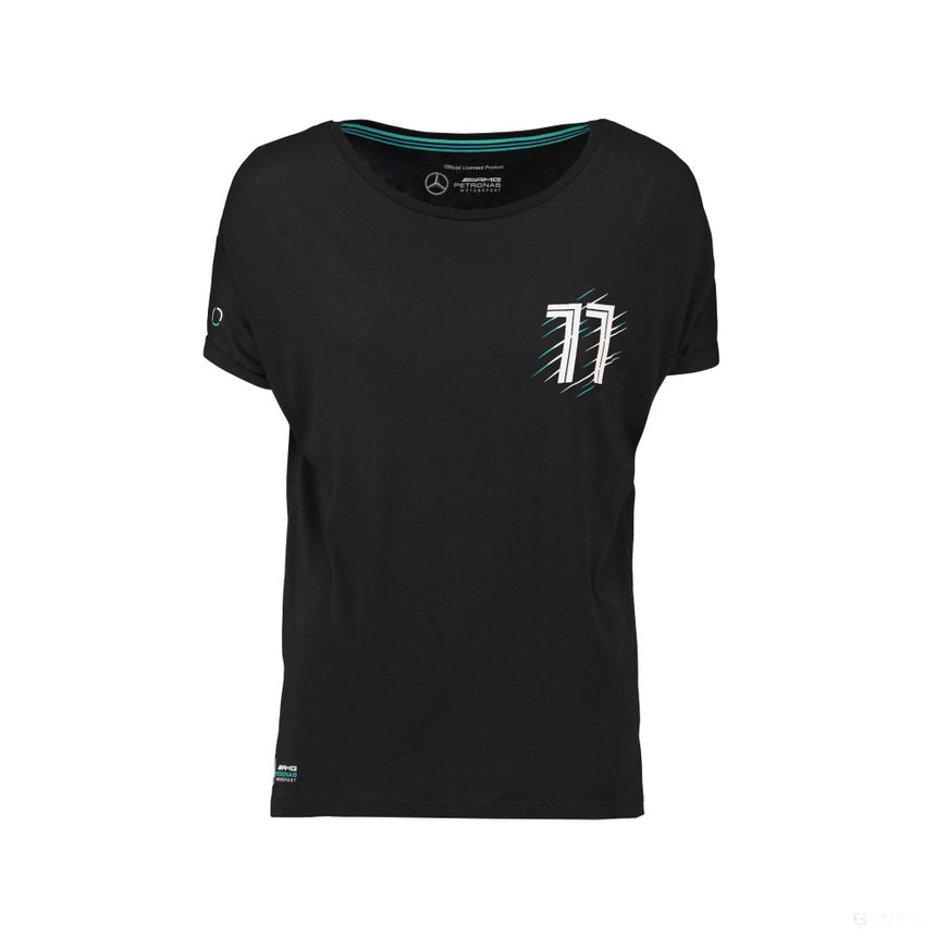 Tricou de Dama Mercedes Valtteri Bottas, Valtteri 77, Negru, 2018 - FansBRANDS®