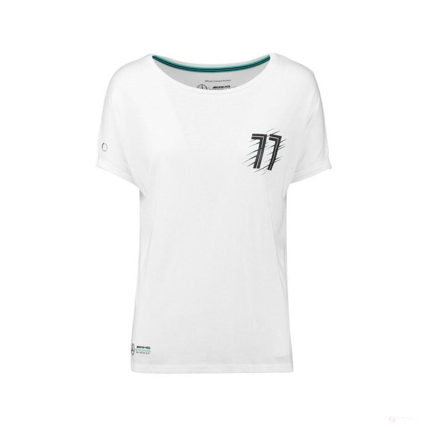 Tricou de Dama Mercedes Valtteri Bottas, Valtteri 77, Alb, 2018 - FansBRANDS®