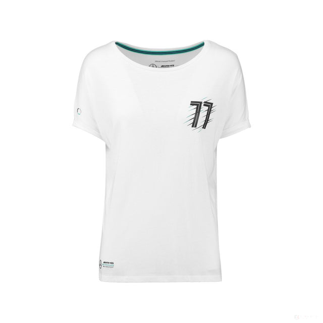 Tricou de Dama Mercedes Valtteri Bottas, Valtteri 77, Alb, 2018 - FansBRANDS®