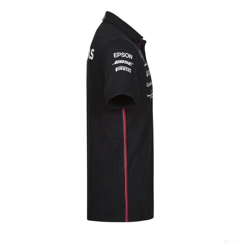 Tricou de Barbat cu Guler, Mercedes, Negru, 2019 - FansBRANDS®