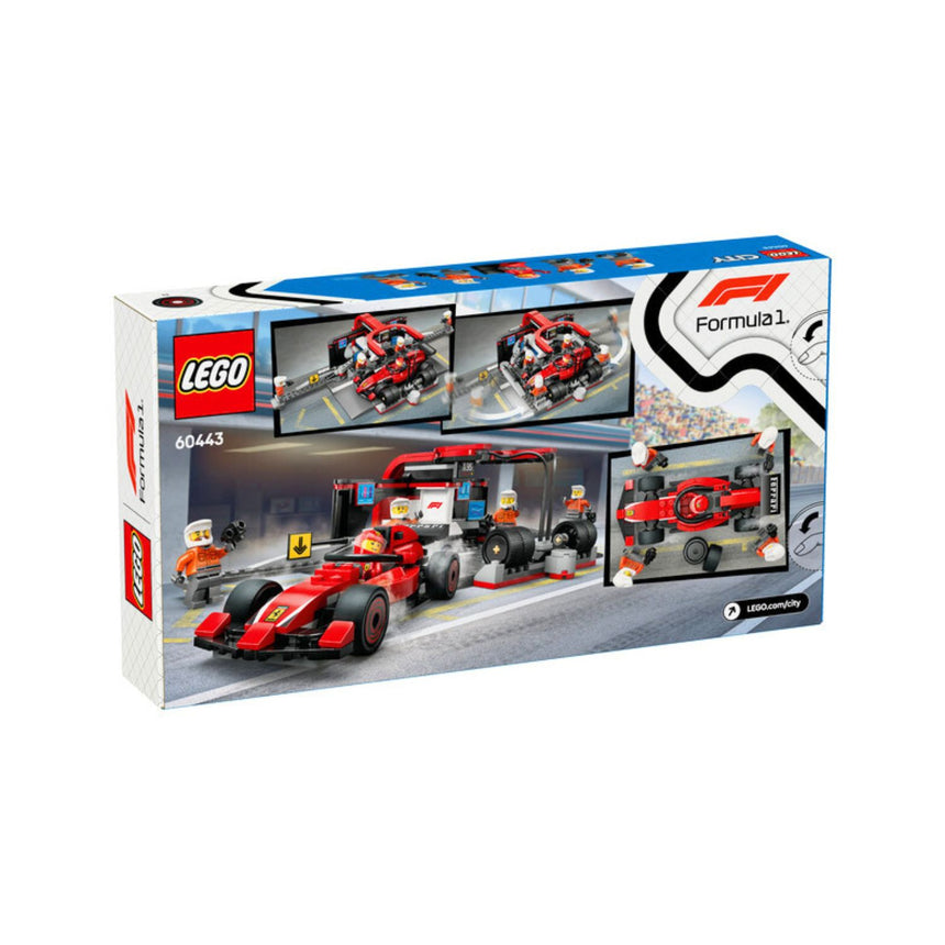 Ferrari, F1 LEGO® City 60443, cu mașină de curse și echipaj în pit stop 🔥