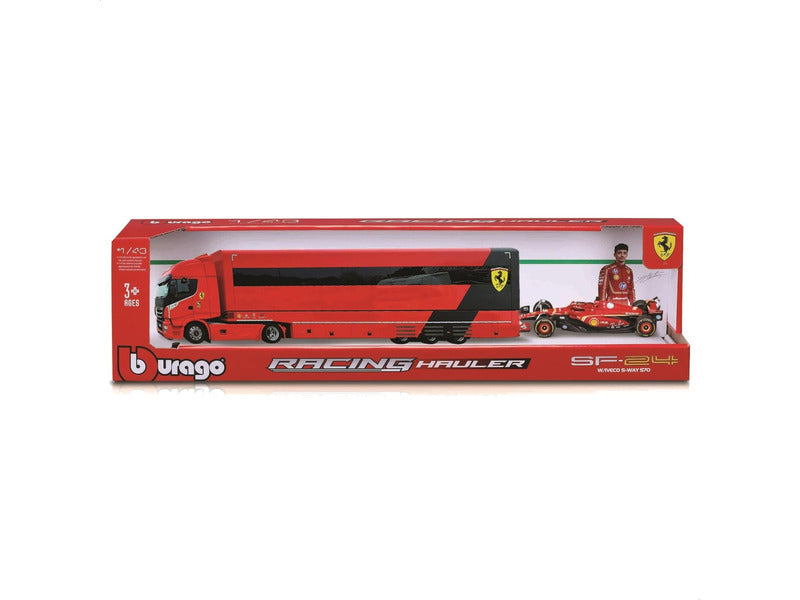 Ferrari kit de modelism, camion de curse, bburago, 1:43, Charles Leclerc, #16, SF-24