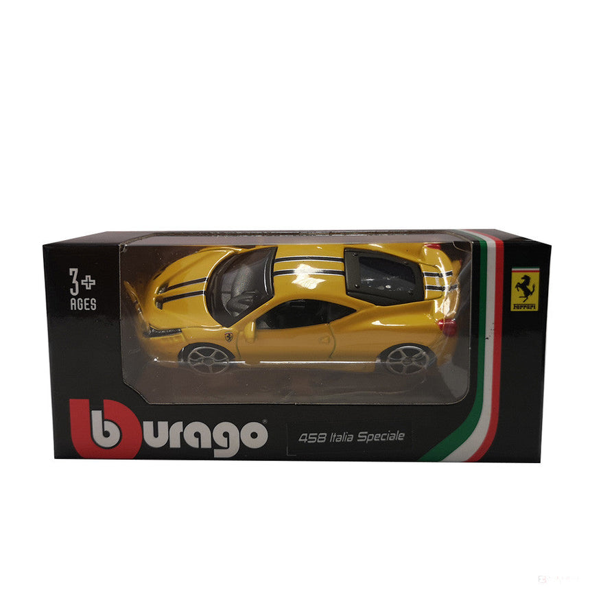 🎁 Model Masina, Ferrari 458 Italia Special, 2020, Galben, 1:64 (100% off)