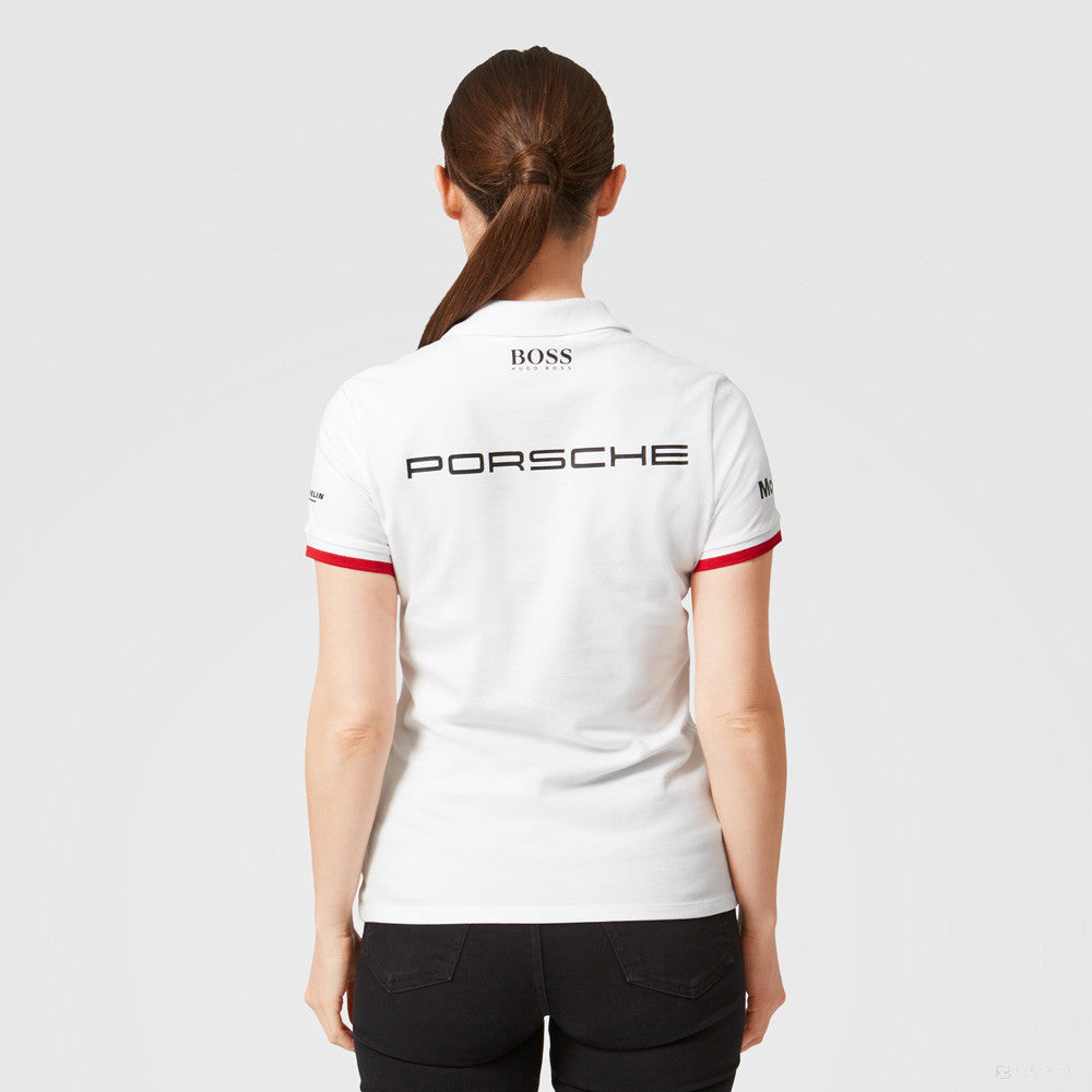 Tricou de Dama cu Guler, Porsche Team, Alb, 2022 - FansBRANDS®
