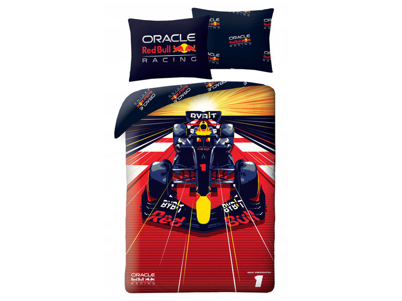 Red Bull Racing, set de lenjerie de pat cu husă de pilotă, mașină de Formula 1, 140x200 cm