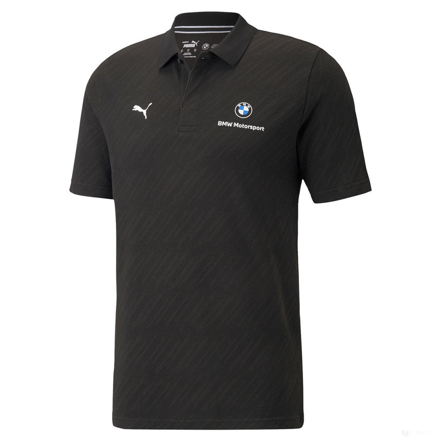Tricou de Barbat cu Guler, Puma BMW MMS Jacquard, Negru, 2021 - FansBRANDS®