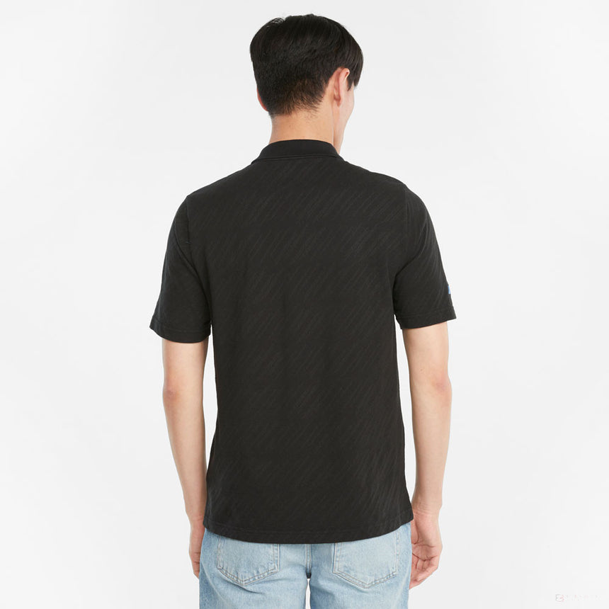 Tricou de Barbat cu Guler, Puma BMW MMS Jacquard, Negru, 2021 - FansBRANDS®