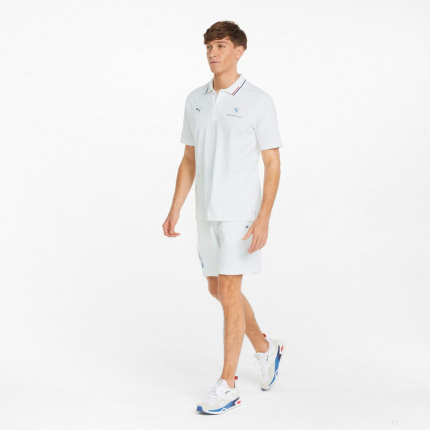 Tricou de Barbat cu Guler, Puma BMW MMS Logo, 2022, Alb - FansBRANDS®