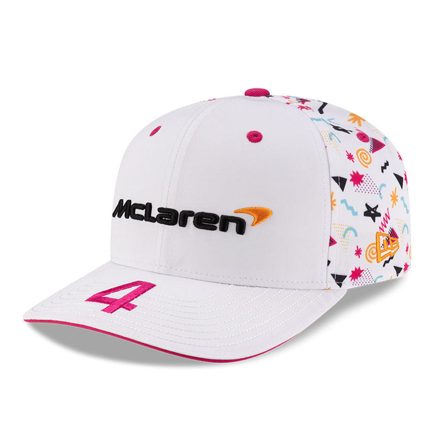 McLaren, Miami, Lando Norris, New Era, 9SEVENTY SS, White Baseball Cap 🔥