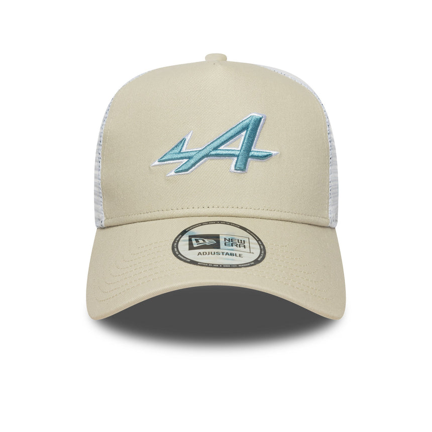 Șapcă Alpine, trucker, sezonieră, New Era, 9FORTY, crem