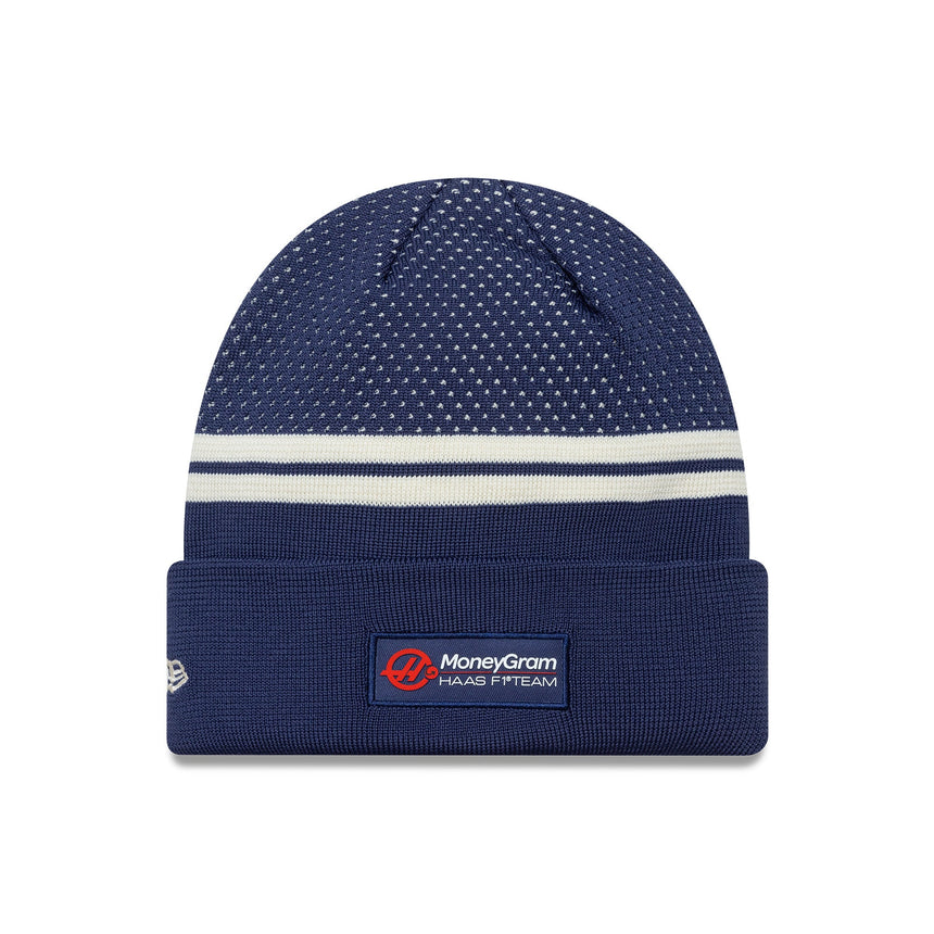 Căciulă beanie Haas, tricotată cu manșetă, proiectată, New Era, albastru