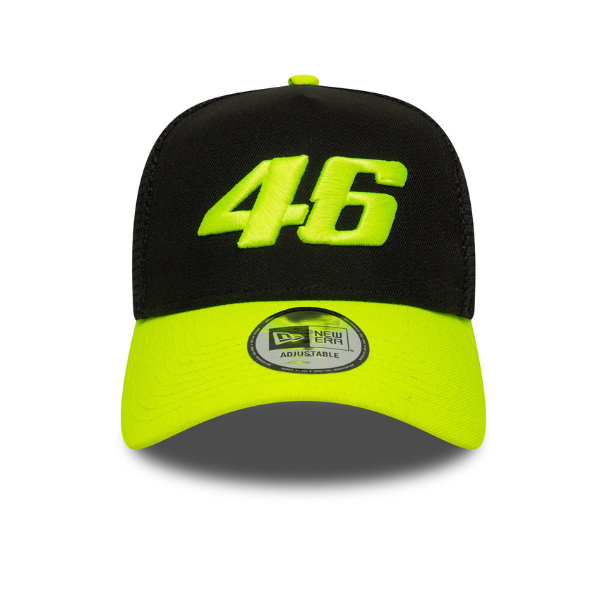 Șapcă Valentio Rossi #46, de tip trucker, VR46, New Era, 9FORTY, neagră