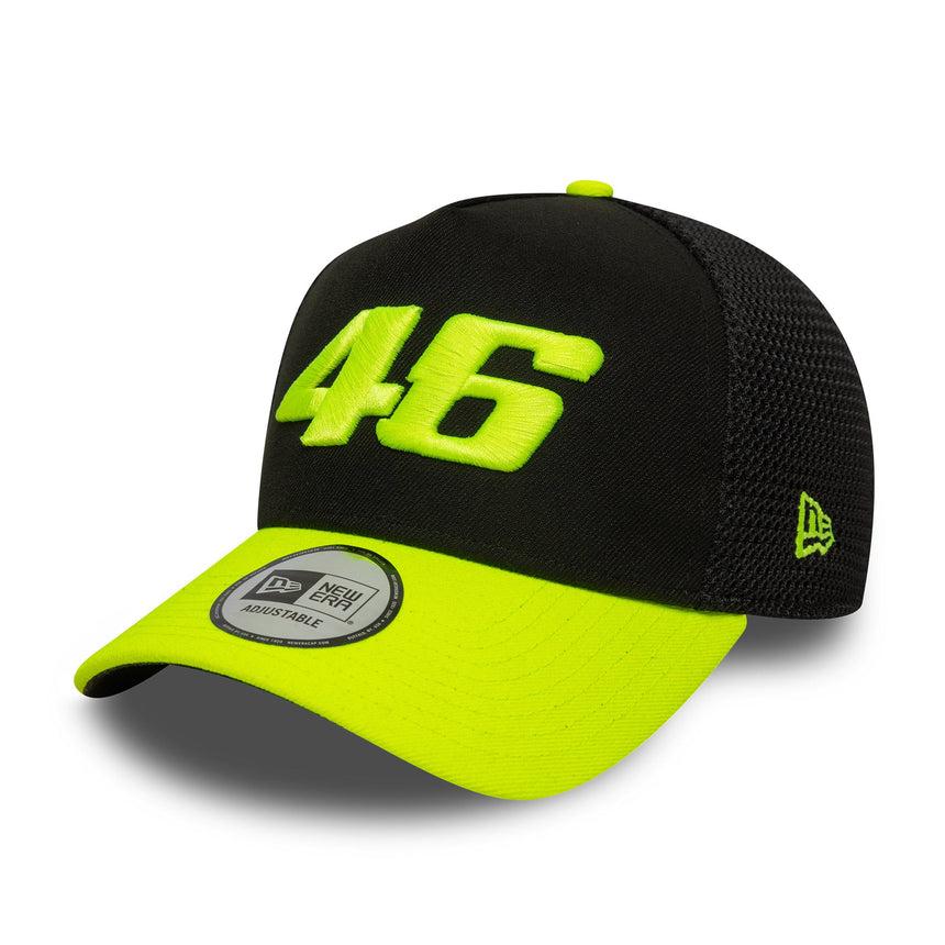 Șapcă Valentio Rossi #46, de tip trucker, VR46, New Era, 9FORTY, neagră