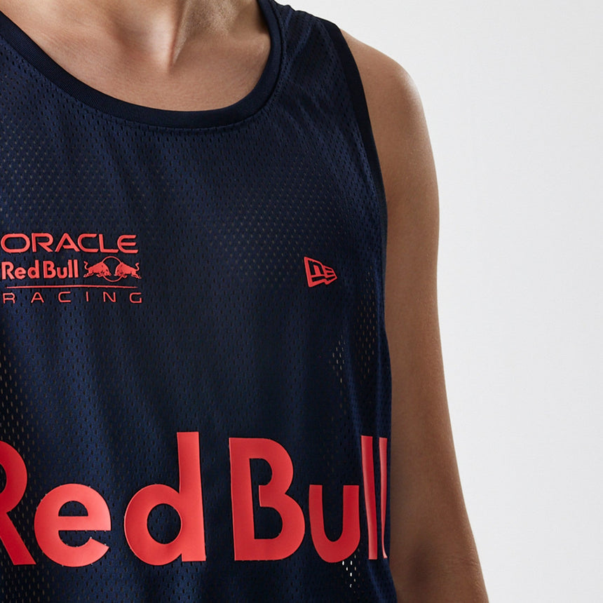 Tricou fără mâneci Red Bull Racing, New Era, din plasă de baschet, albastru închis