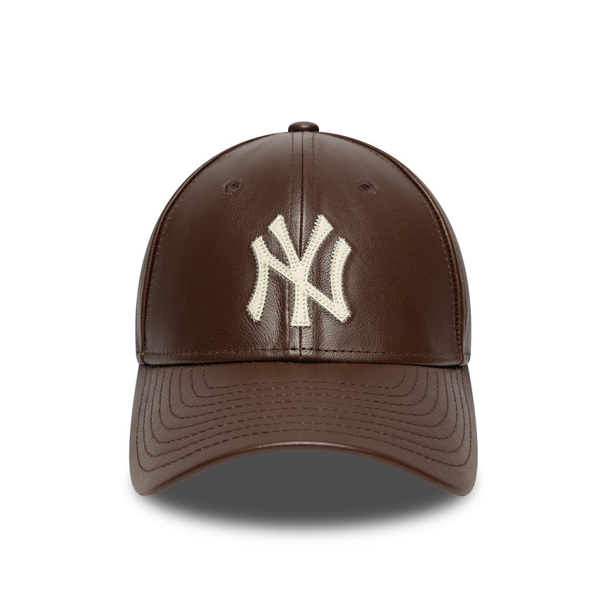 șapcă New York Yankees, din piele, New Era, 9FORTY, uni, maro