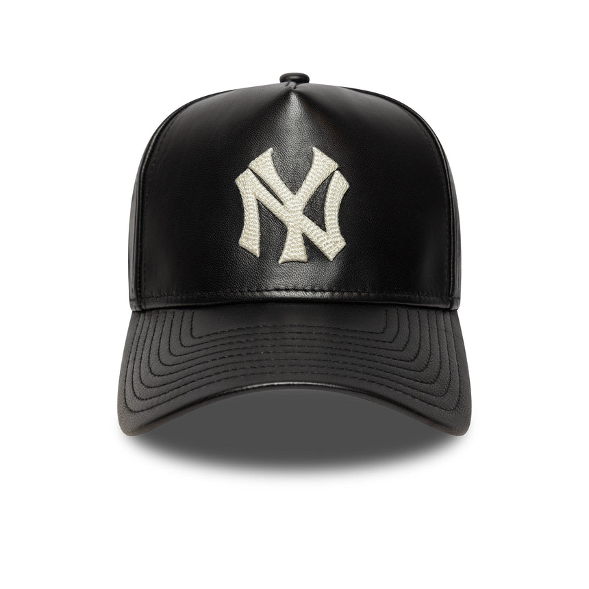 șapcă New York Yankees, din piele, New Era, 9FORTY, neagră