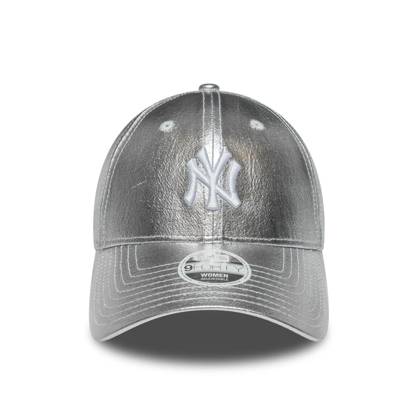 șapcă New York Yankees, metalică, New Era, 9FORTY, pentru femei, argintie