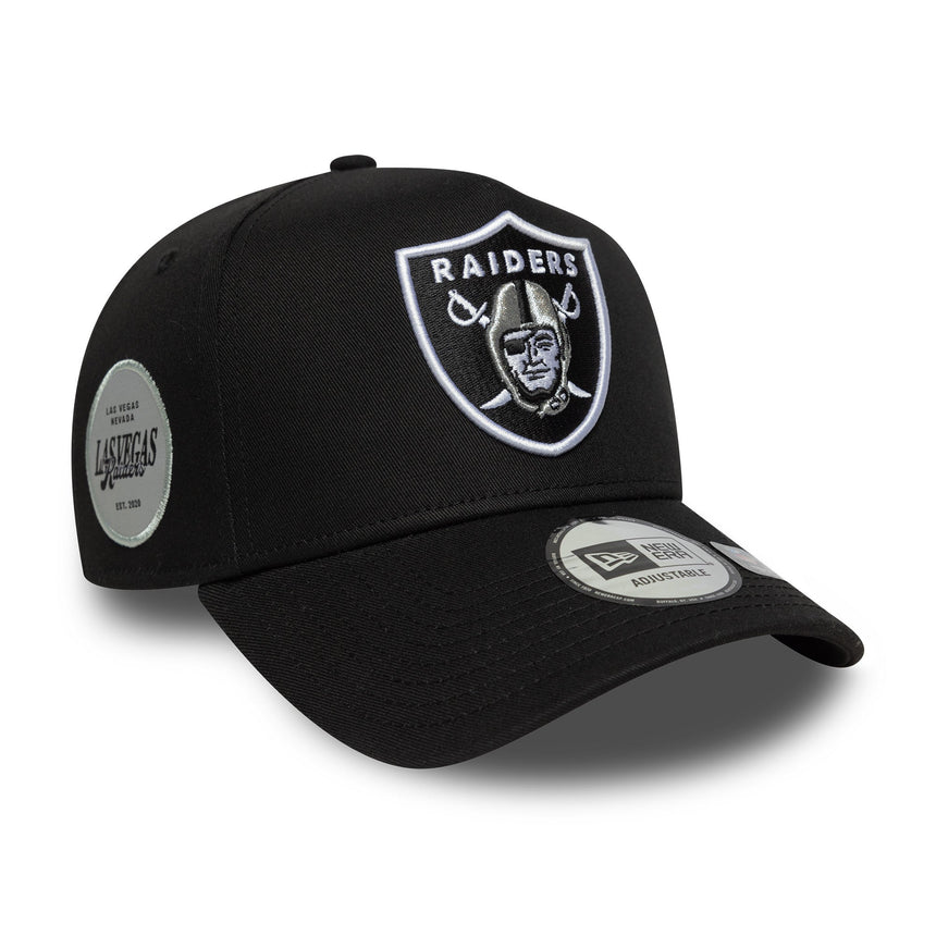 Șapcă Las Vegas Raiders, patch lateral, New Era, A-frame, negru