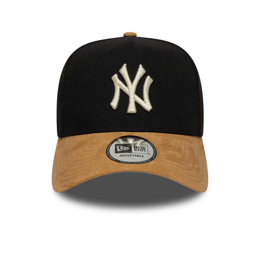 Șapcă New York Yankees, vizor din suede, A-frame, 9FORTY, neagră