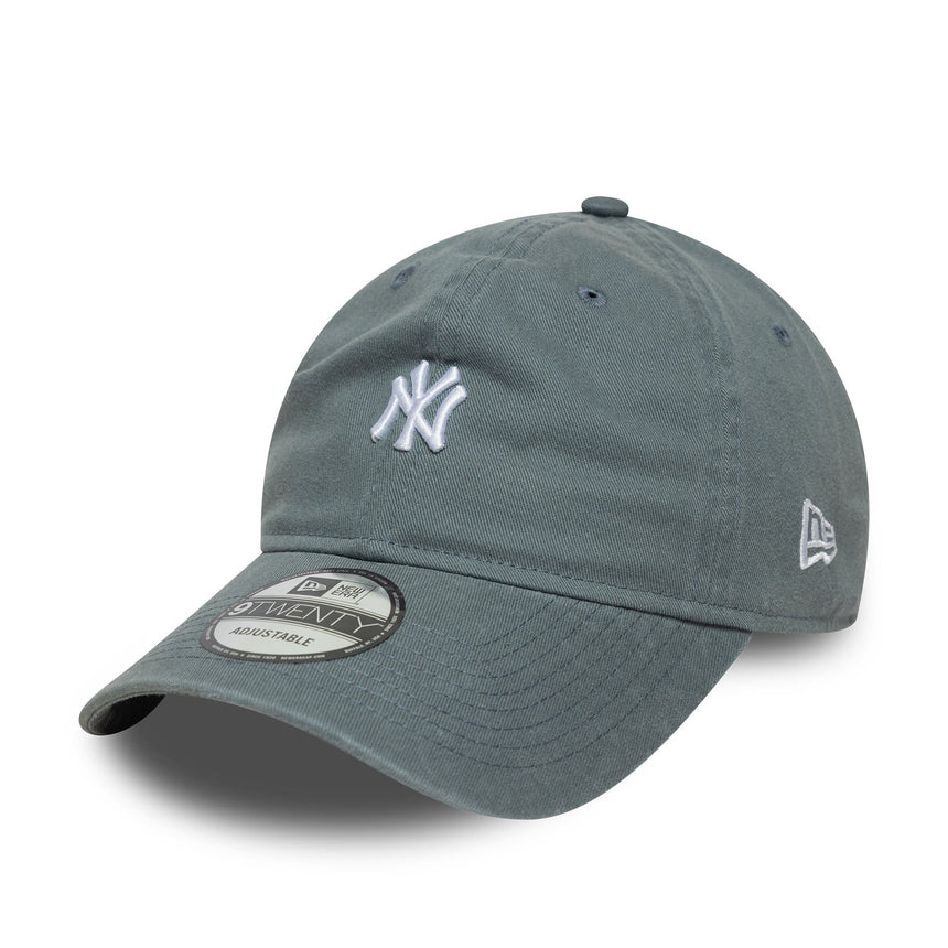 Șapcă New York Yankees, logo mini spălat, New Era, 9TWENTY, gri
