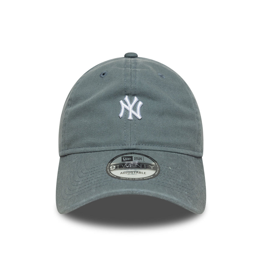 Șapcă New York Yankees, logo mic spălat, New Era, 9TWENTY, gri