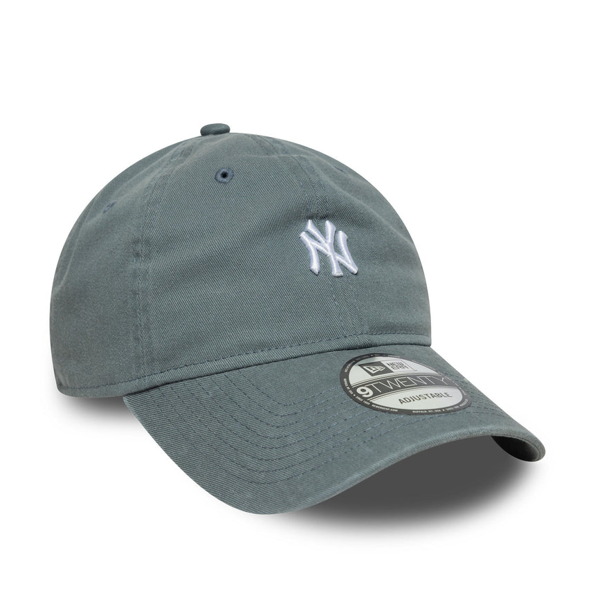 Șapcă New York Yankees, logo mic spălat, New Era, 9TWENTY, gri