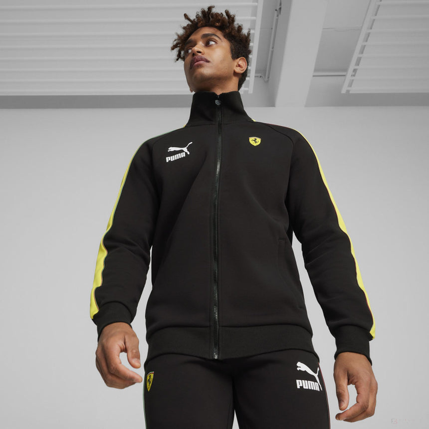 Ferrari pulover, Puma, Race Iconic T7 Track, negru - FansBRANDS®