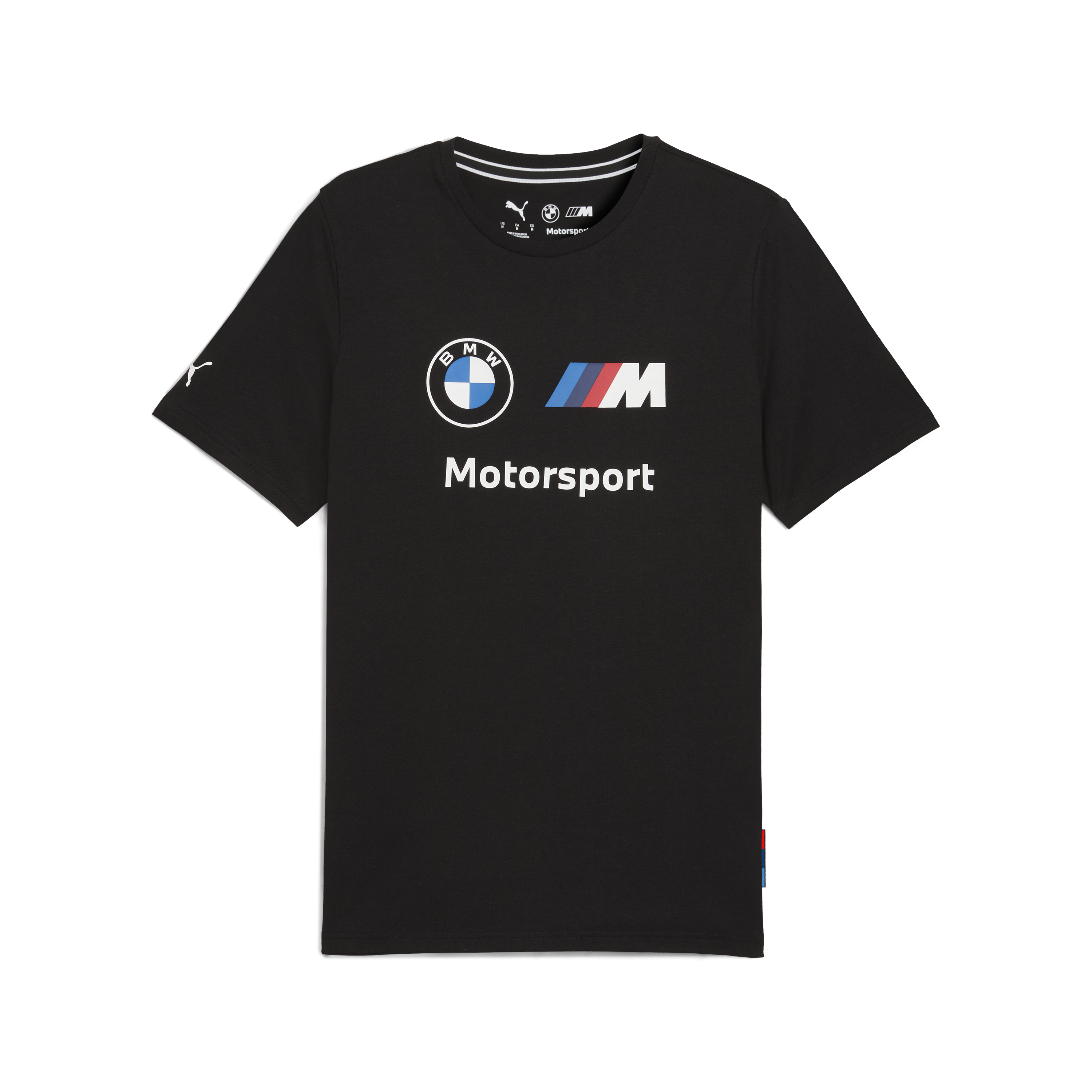 Tricou cu logo BMW, Puma, Essential, MMS, negru 🔥