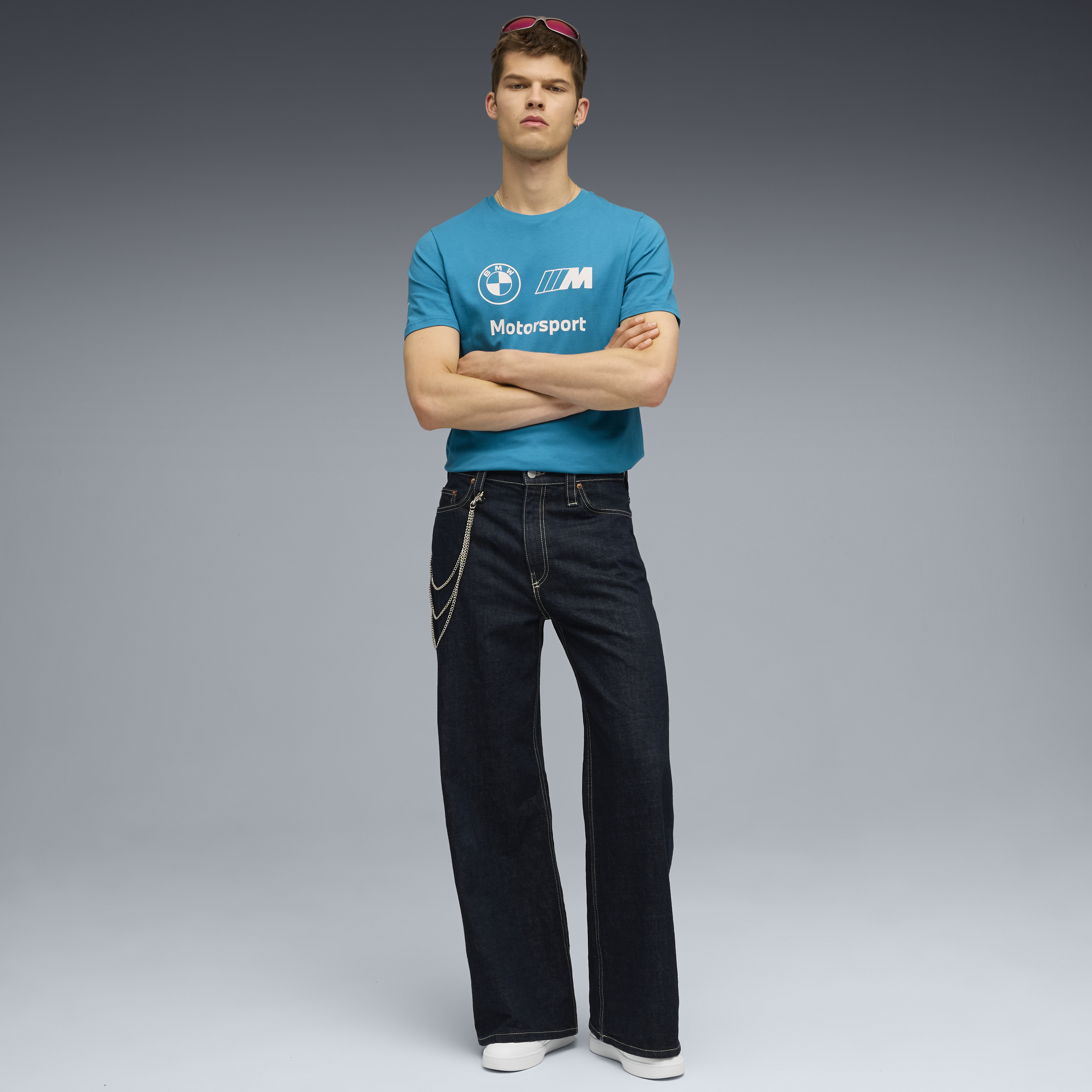 Tricou cu logo BMW, Puma, Essential, MMS, albastru 🔥