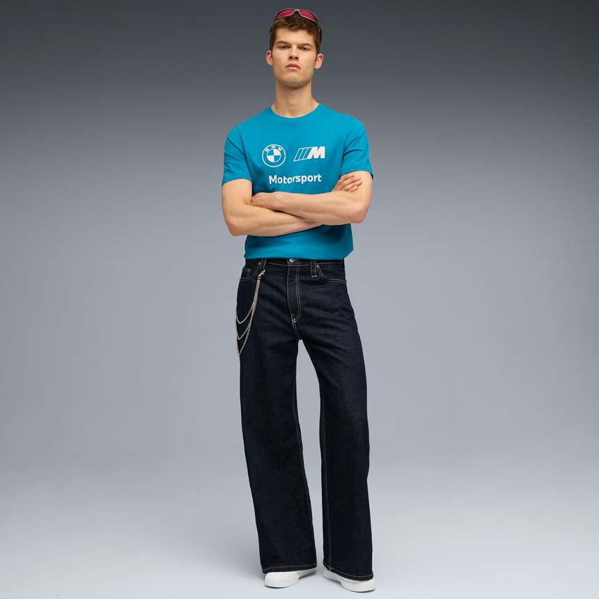 Tricou cu logo BMW, Puma, Essential, MMS, albastru 🔥