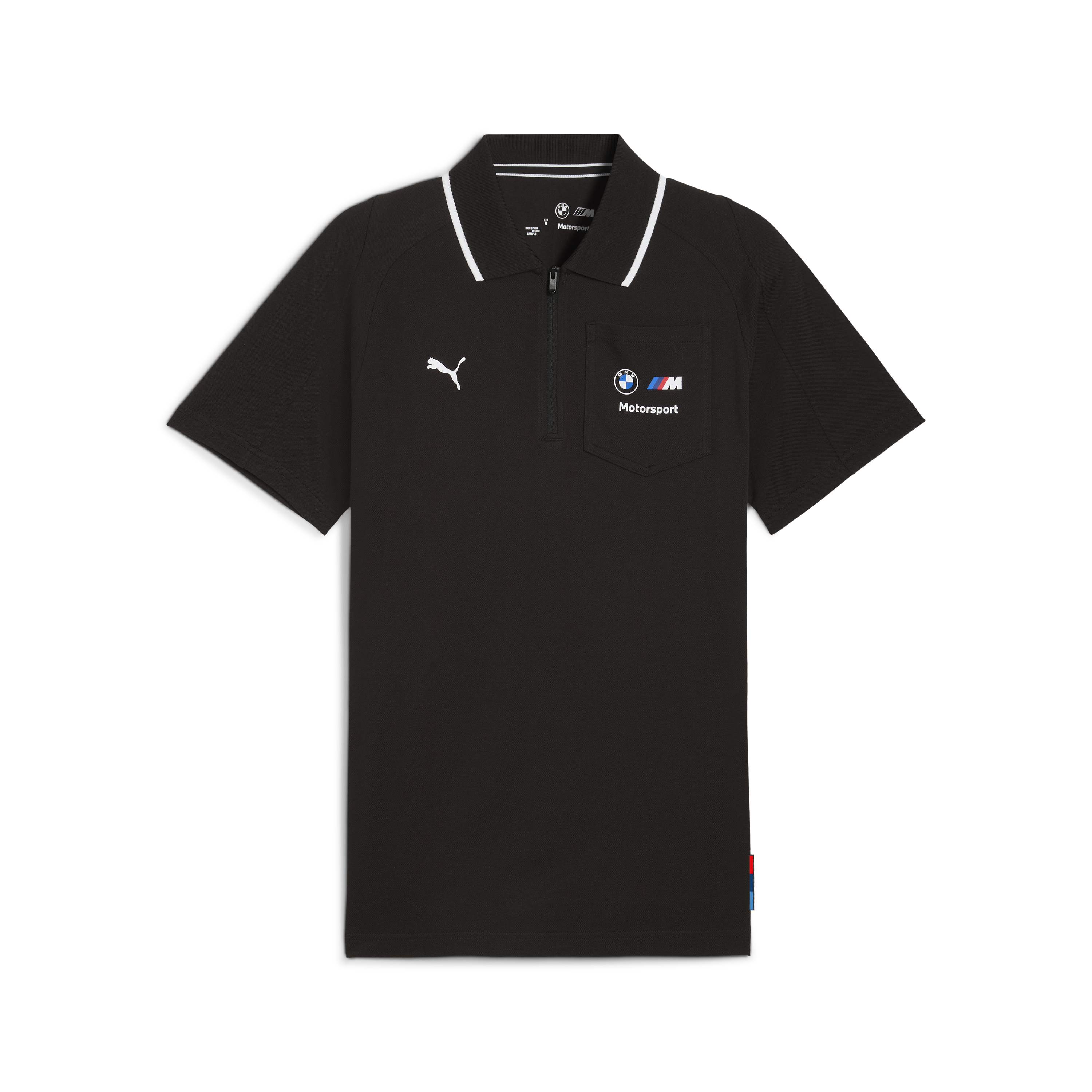 Tricou BMW cu fermoar, Puma, MMS, negru 🔥