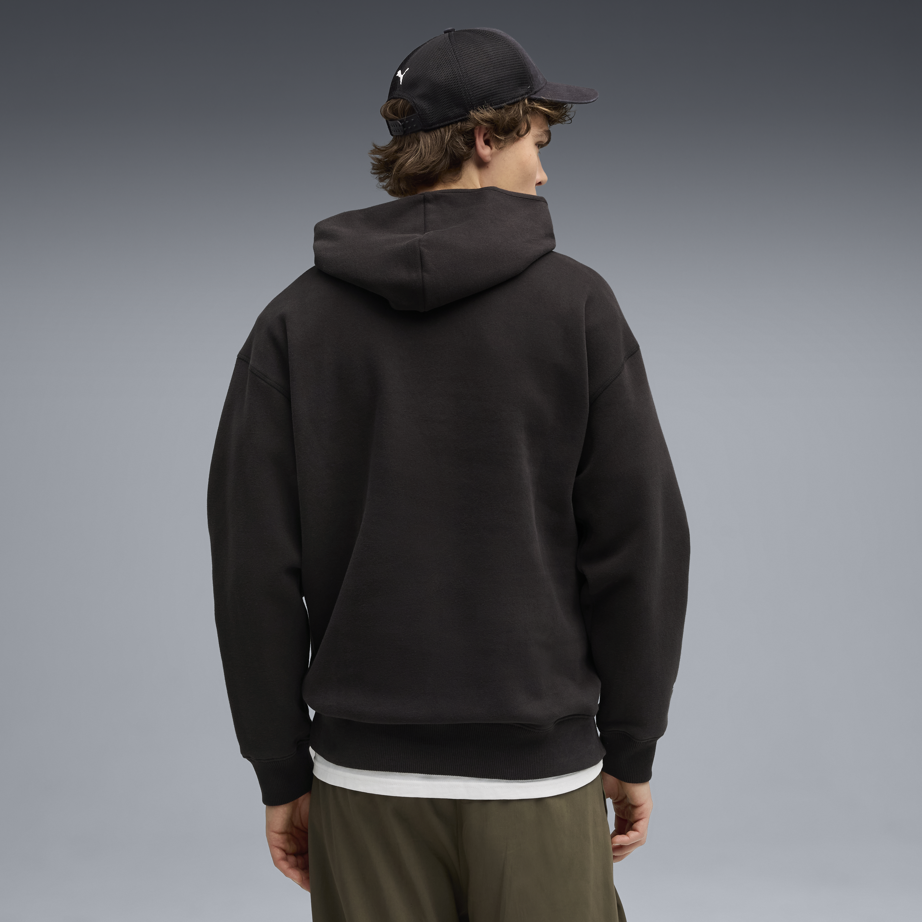 Hanorac Ferrari, Puma, îmbrăcăminte sport, logo cu scut, negru 🔥