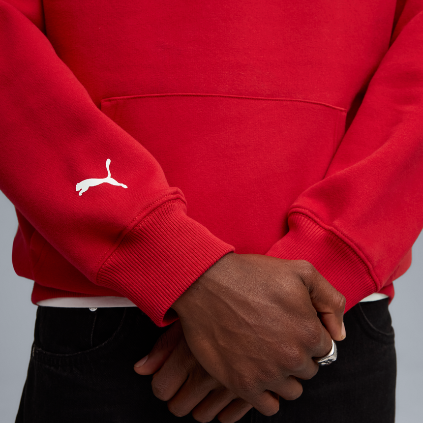 Hanorac Ferrari, Puma, îmbrăcăminte sport, logo cu scut, roșu 🔥