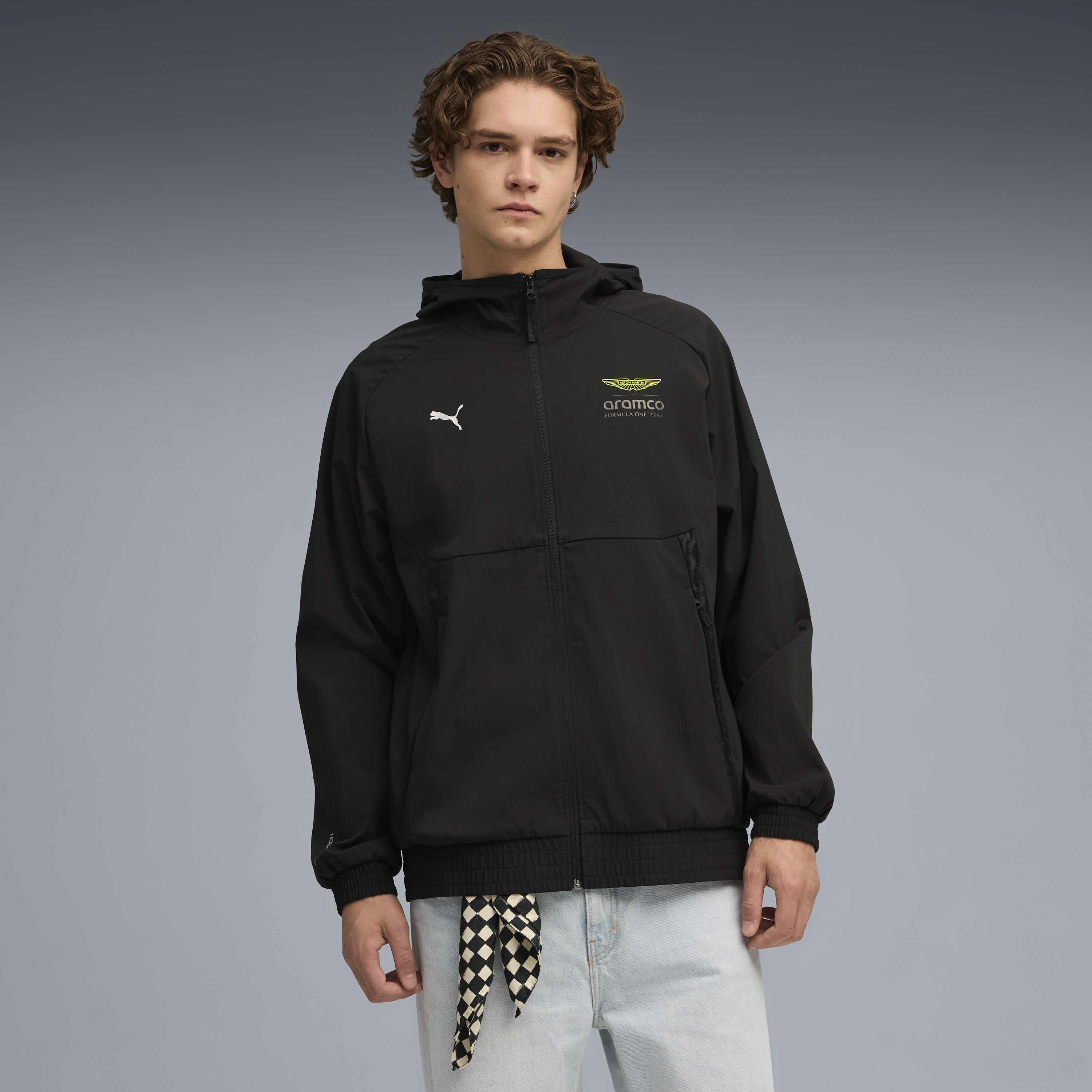 Geacă Aston Martin, Puma, Lifestyle, PUMATECH, neagră 🔥