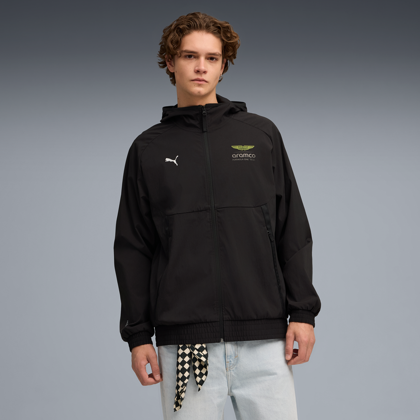 Geacă Aston Martin, Puma, Lifestyle, PUMATECH, neagră 🔥