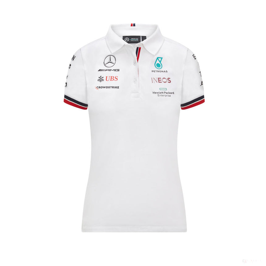 Tricou de Dama cu Guler, Mercedes, Alb, 2021 - FansBRANDS®