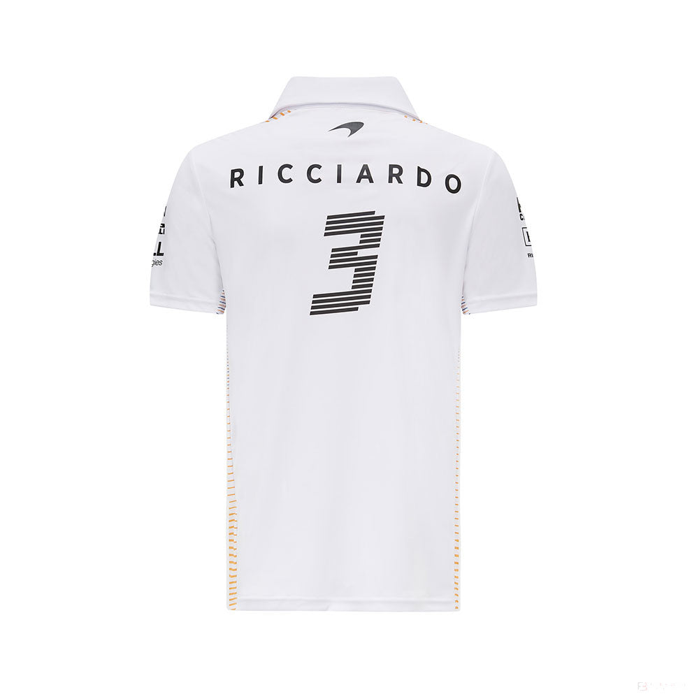 Tricou de Barbat cu Guler, McLaren Daniel Ricciardo, Alb, 2021 - Team - FansBRANDS®