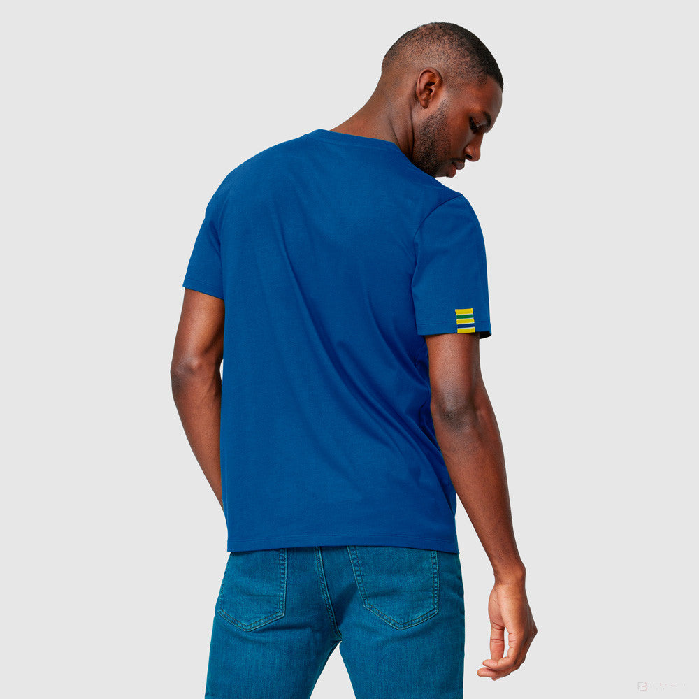 Tricou de Barbat, Ayrton Senna Logo, Albastru, 2021 - FansBRANDS®