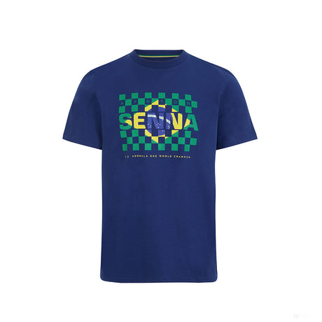 Tricou de Barbat, Ayrton Senna Flag, Albastru, 2021 - FansBRANDS®