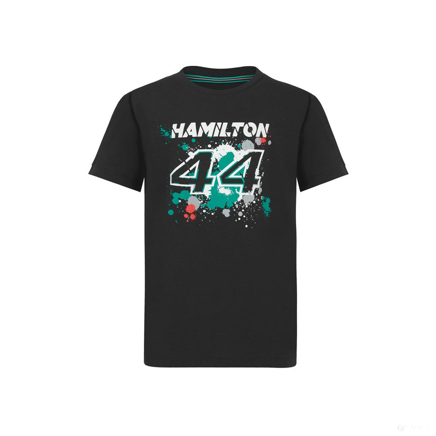 Tricou de Copil, Mercedes Lewis Hamilton LEWIS #44, Negru, 2022 - FansBRANDS®