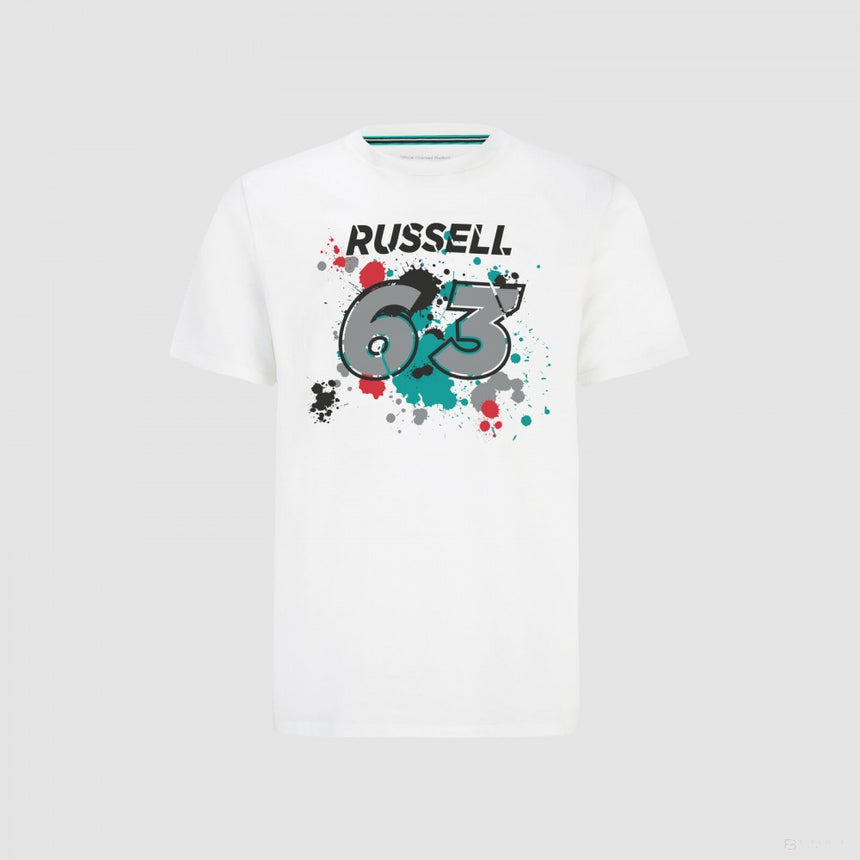 Tricou de Barbat, Mercedes George Russell GEORGE #63, Alb, 2022 - FansBRANDS®