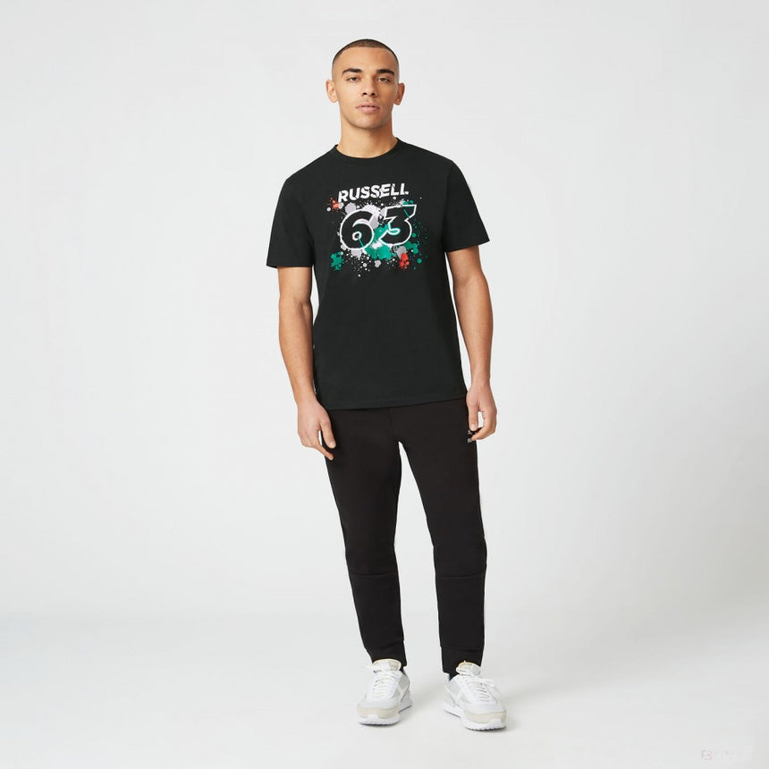 Tricou de Barbat, Mercedes George Russell GEORGE #63, Negru, 2022 - FansBRANDS®